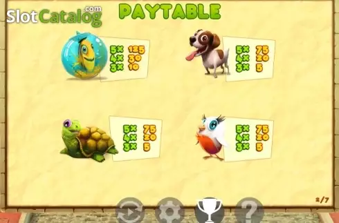 Paytable 2. Pets (96% version) slot