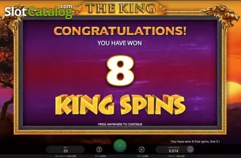 King spins. The King (iSoftBet) slot