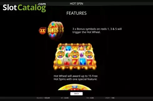 Paytable 2. Hot Spin (iSoftBet) slot