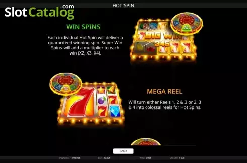 Paytable 5. Hot Spin (iSoftBet) slot