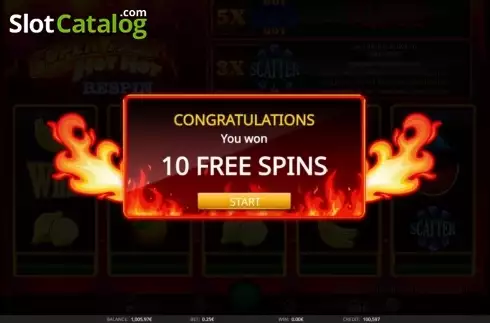 Free spins intro screen. Super Fast Hot Hot Respin slot