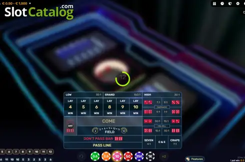 Ekran2. Bubble Craps yuvası