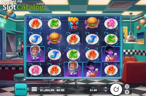 Bildschirm2. Cosmic Diner slot