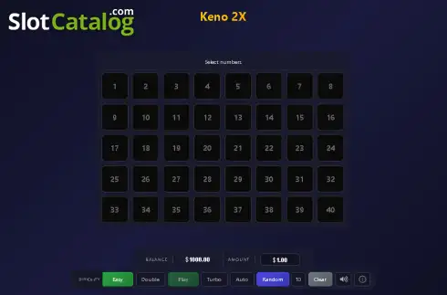 Ekran2. Keno 2X yuvası