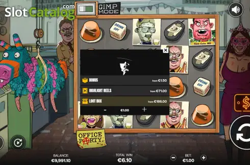 Free Spins Win Screen. Office Party slot
