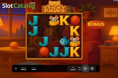 Schermo3. Sticky Paws slot