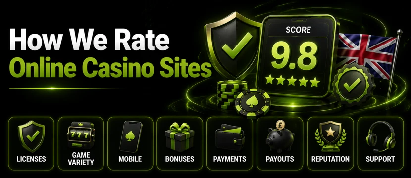 How We Rate Online Casino Sites How We Rate Online Casino Sites