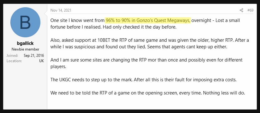 Minskningar av RTP-värdena.