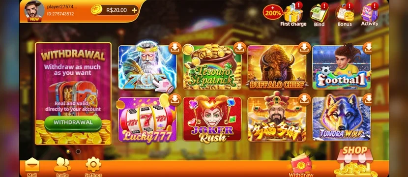 The game selection at Golden Slots Winner App