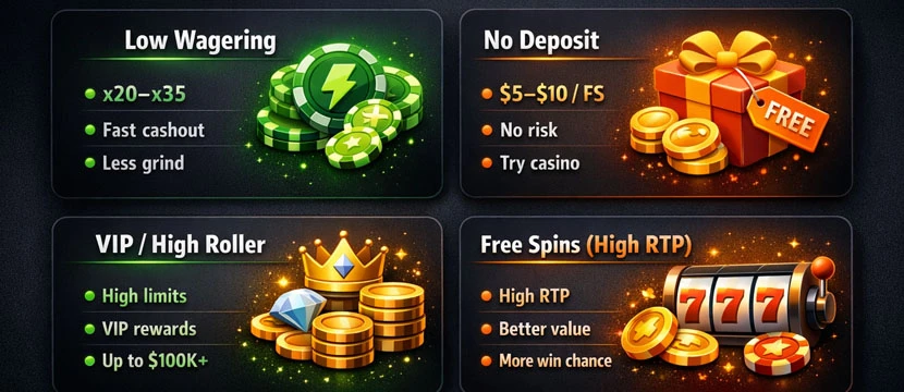 Bonus Types in Top Paying CA Online Casino Sites Bonus Types in Top Paying CA Online Casino Sites