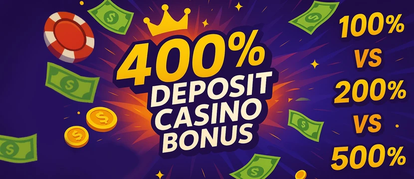 Comparing 400% Deposit Casino Bonuses Comparing 400% Deposit Casino Bonuses