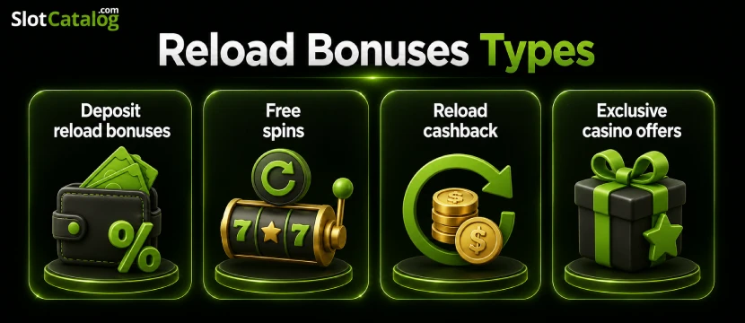 types Types of Casino Reload Bonuses
