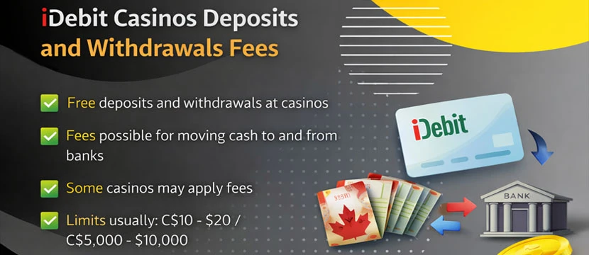 iDebit Casinos Deposits and Withdrawals Fees