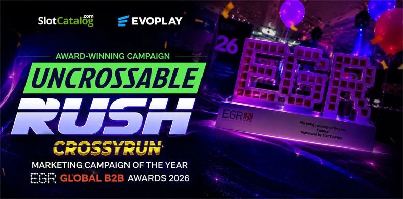 Uncrossable Rush Wins EGR Marketing Campaign of the Year for Evoplay and SlotCatalog